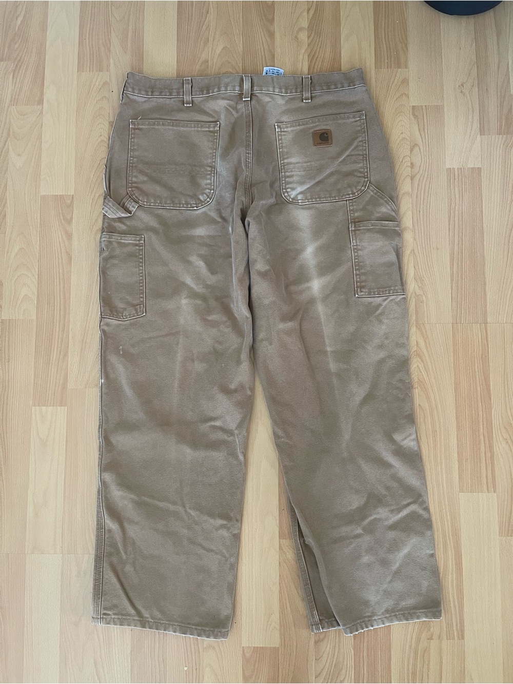 Carhartt Men's Tan Cargo Work Pants with Utility Pockets